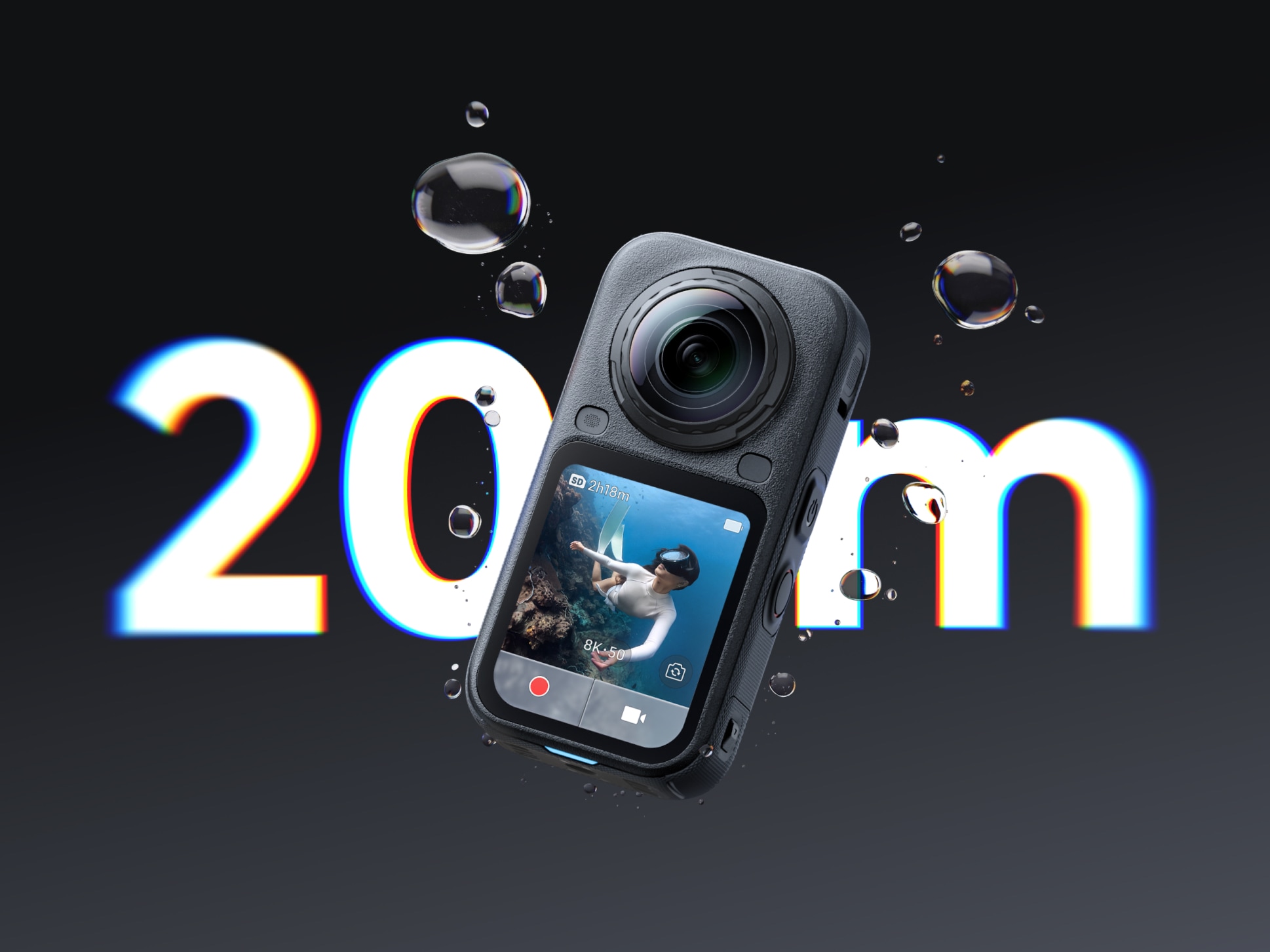 Vodotesnost Insta360 X6 do 20 metrov