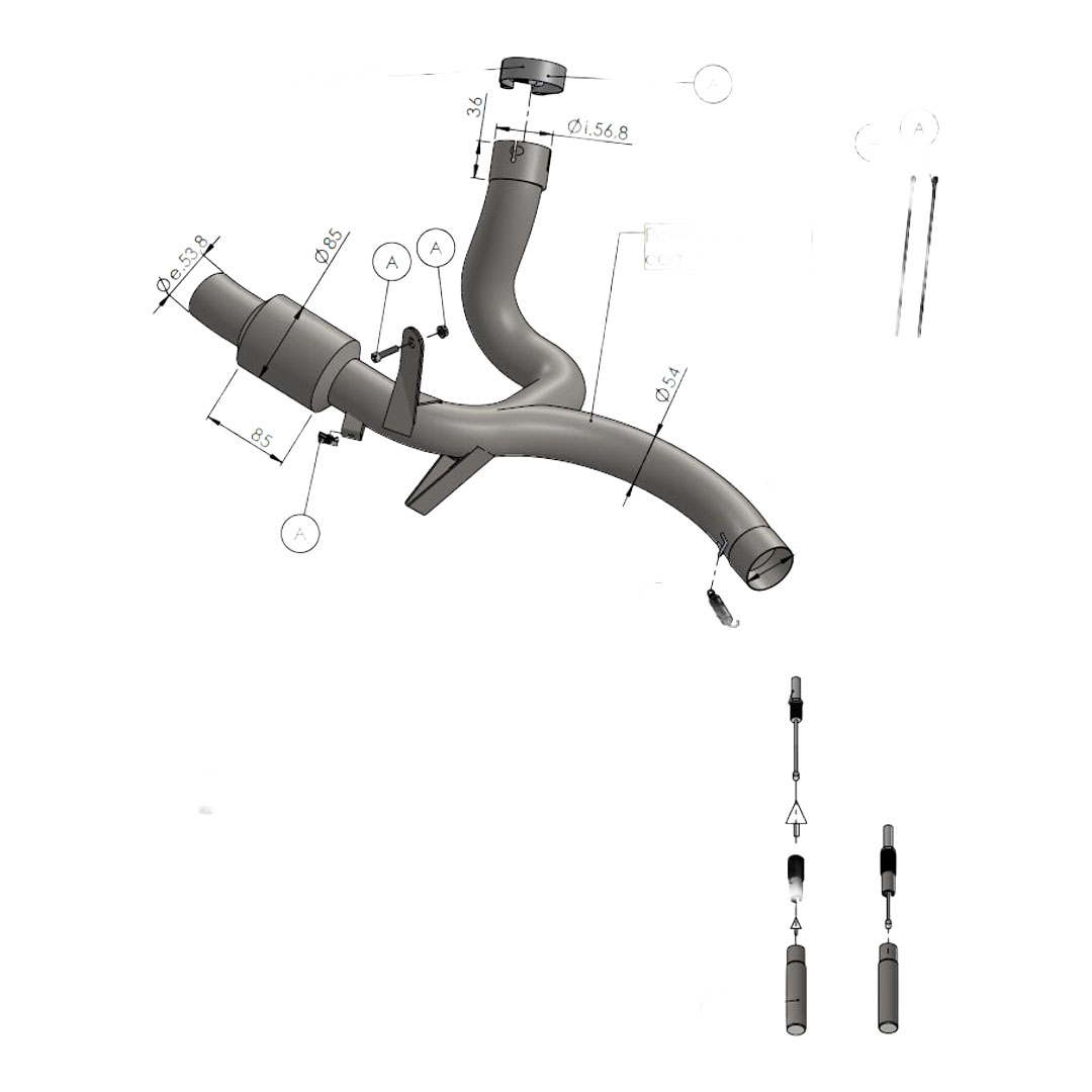 LeoVince Cat Eliminator spojna cijev Mid Pipe 80011