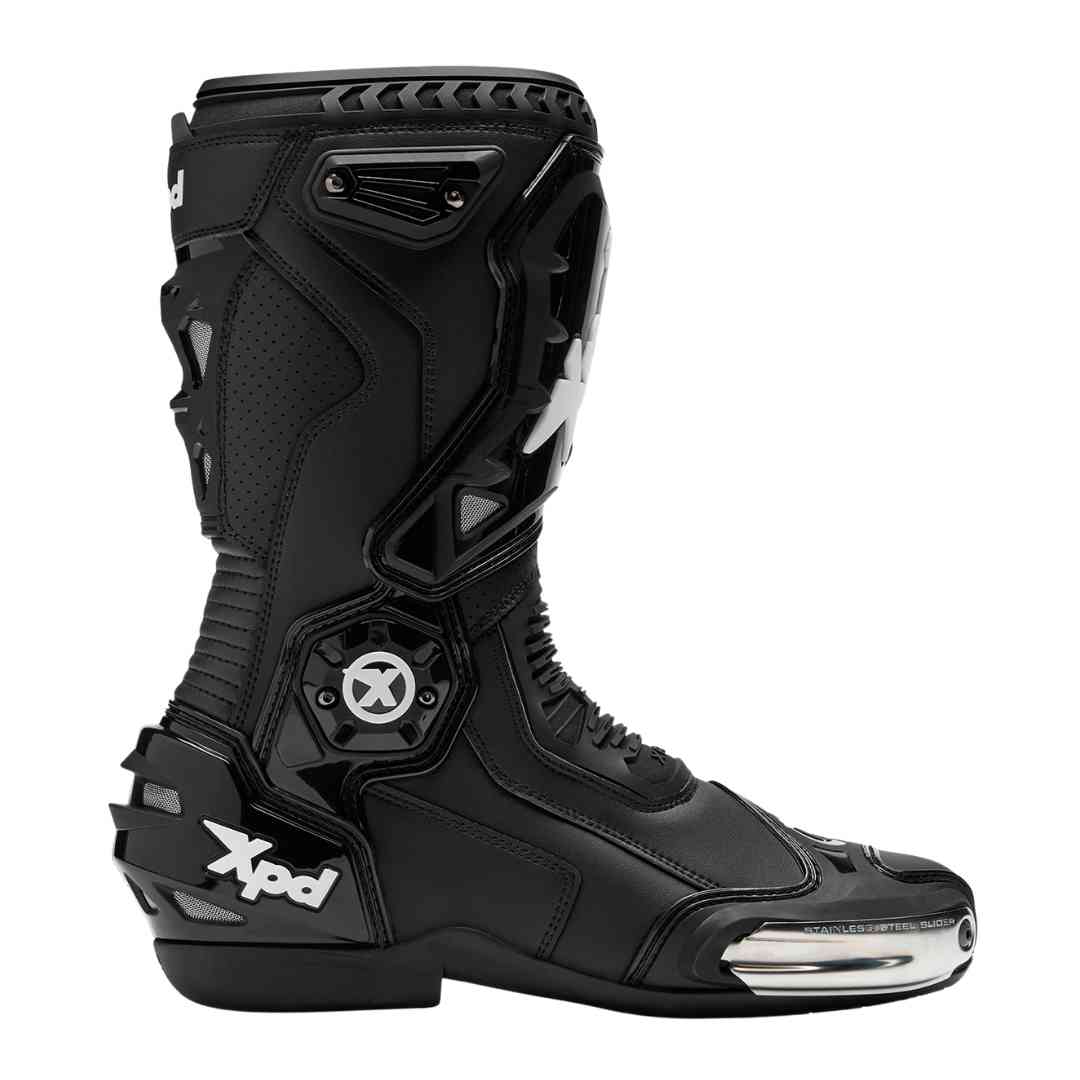 XPd crne trkaće motociklističke čizme – bočni profil