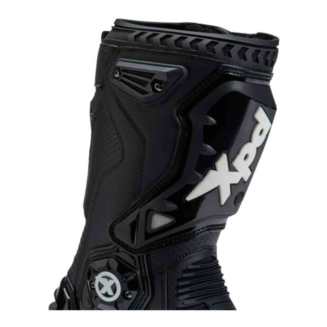 XPd crne motociklističke čizme – gornji dio sa zaštitom potkoljenice