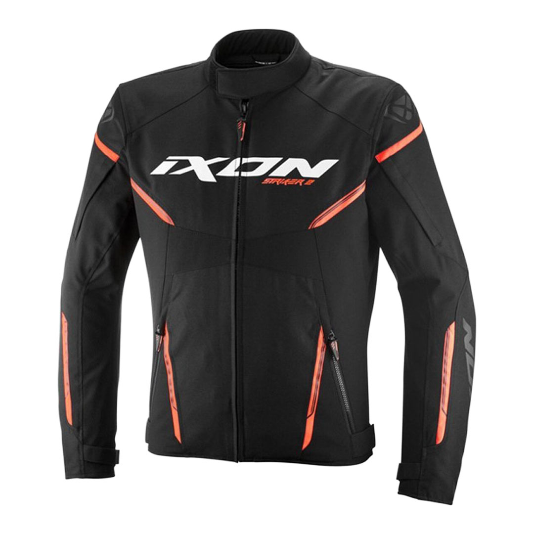 IXON Striker 2 motoristična jakna črna z oranžnimi detajli spredaj