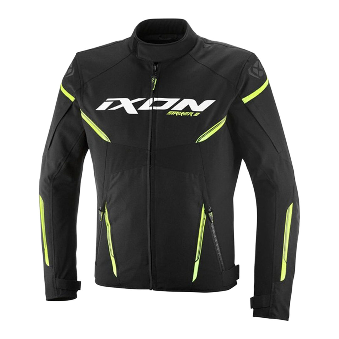 IXON Striker 2 motoristična jakna črna z rumenimi detajli spredaj