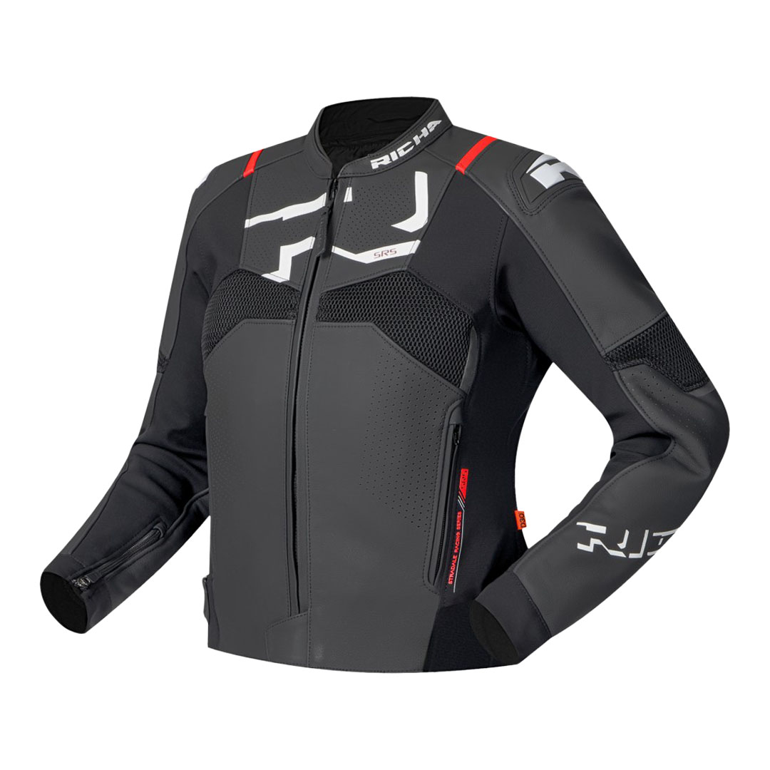 Richa Stradale Evo ženska sportska motociklistička jakna crno-crvene boje