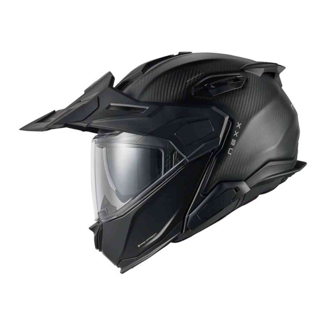 Nexx X.Lifecountry Zero Pro Carbon preklopna motoristična čelada s šiltom – diagonalni pogled
