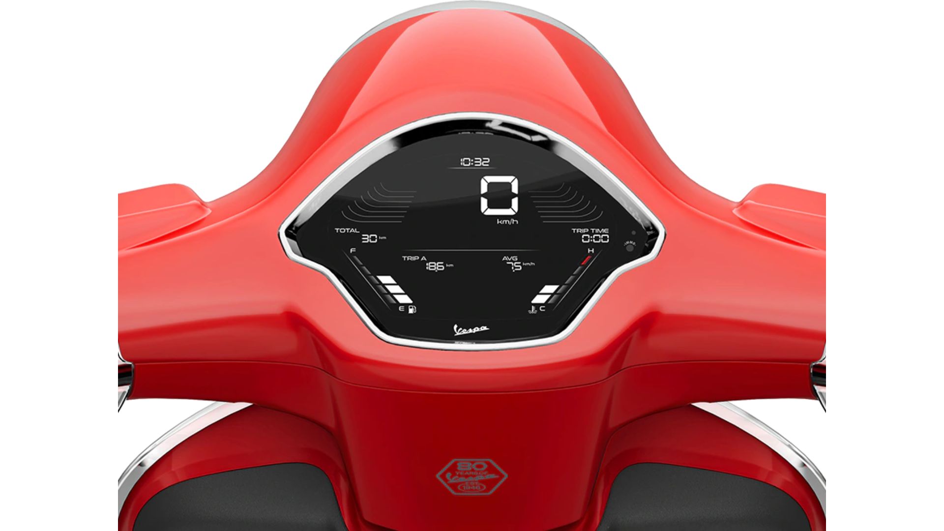 Sprednji pogled na Vespa Primavera RED 50