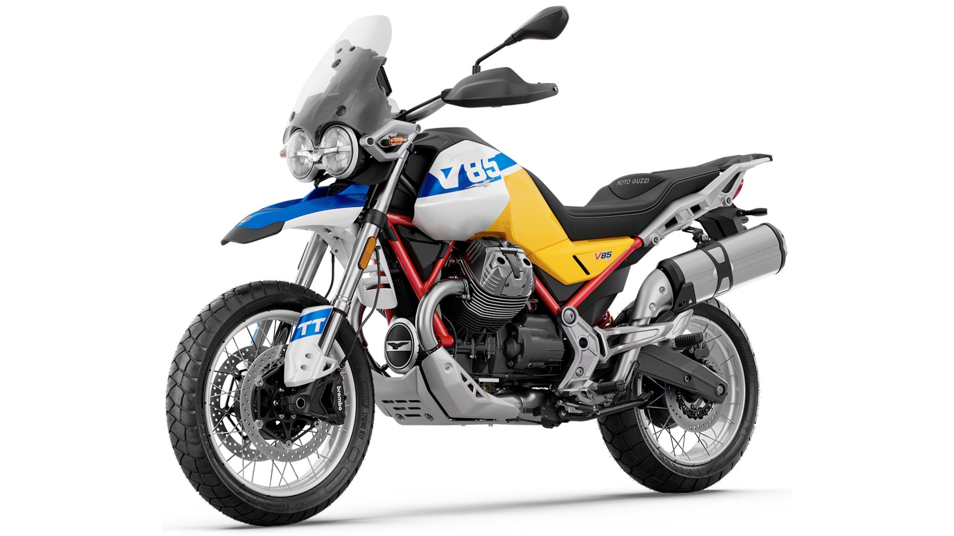 Moto Guzzi V85 TT z značilnim V-Twin motorjem
