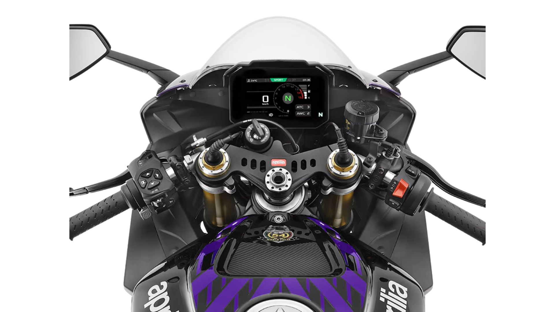 TFT zaslon in APRC elektronika motocikla Aprilia RSV4 Factory