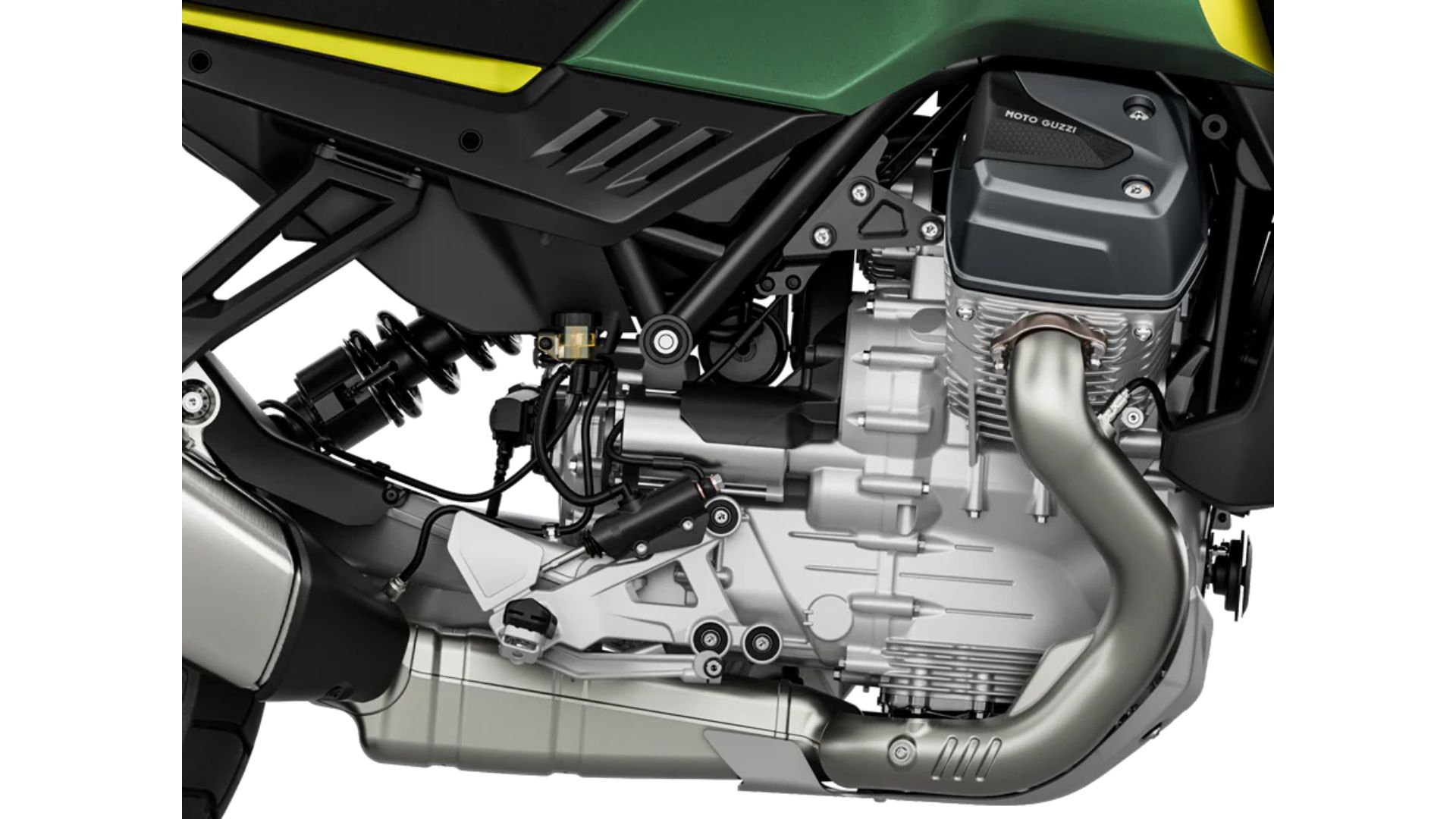 Moto Guzzi Stelvio V2 motor in zadnje vzmetenje podrobno