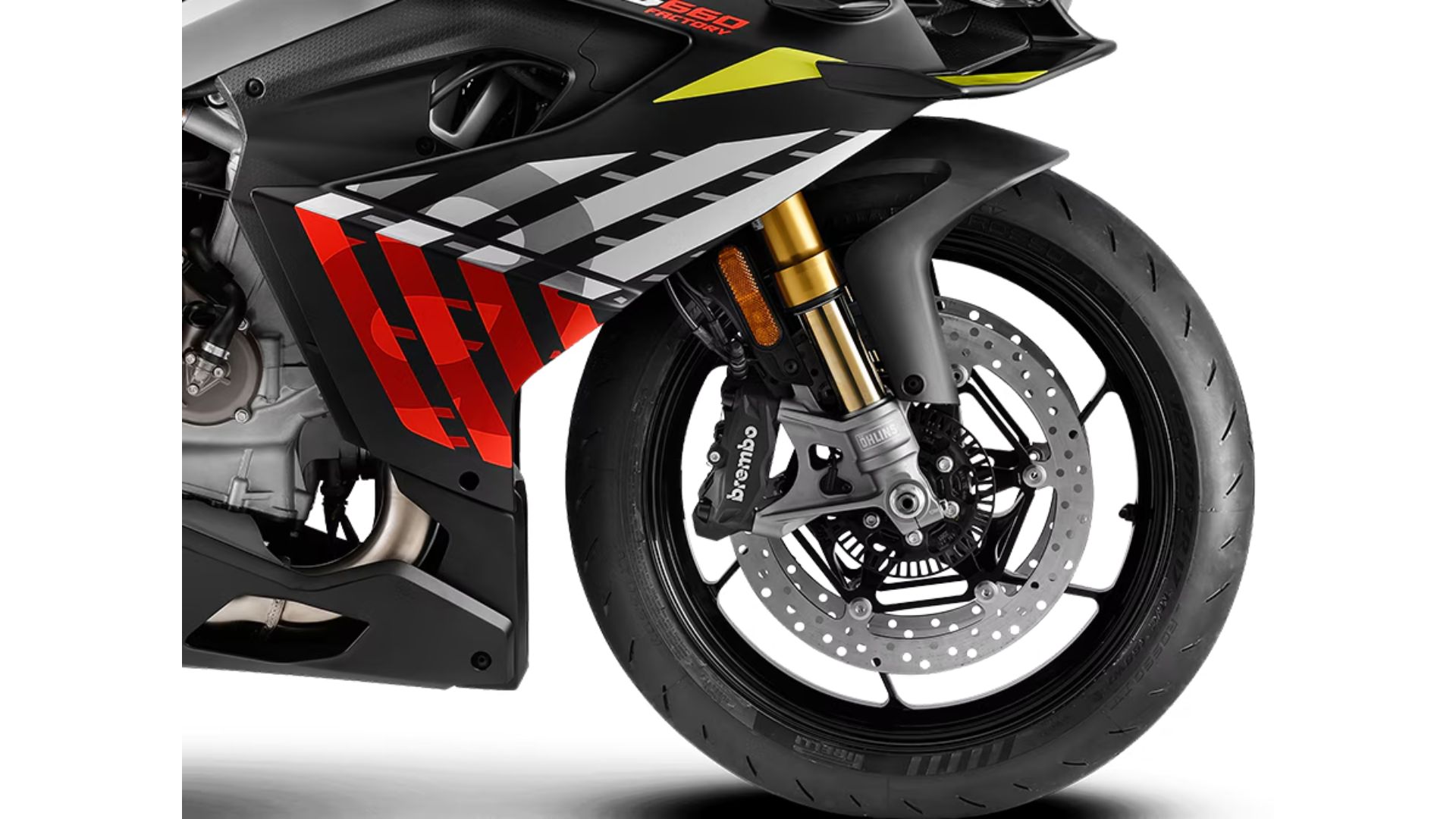 Öhlins NIX 30 vzmetenje na motociklu Aprilia RS 660 Factory