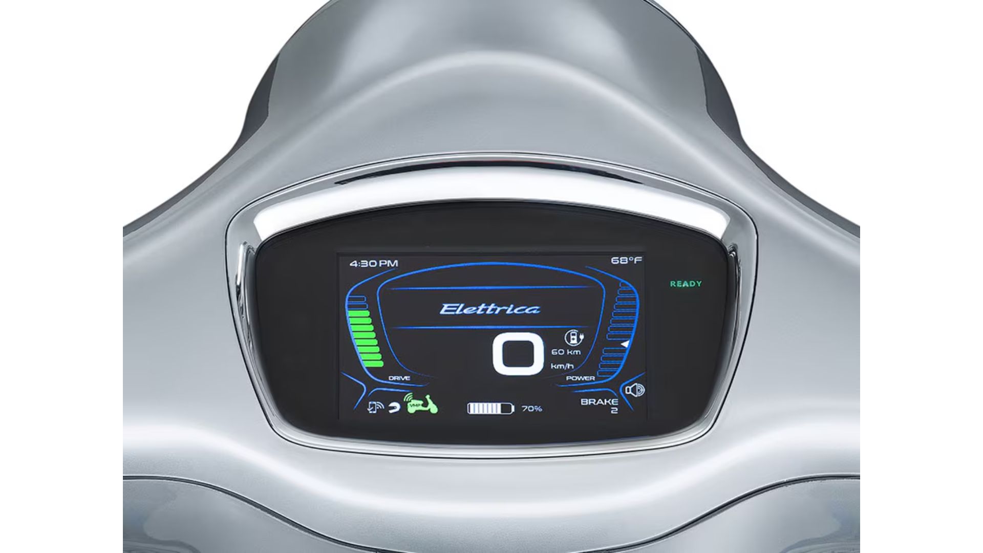 Zadnji pogled na električni skuter Vespa Elettrica 45
