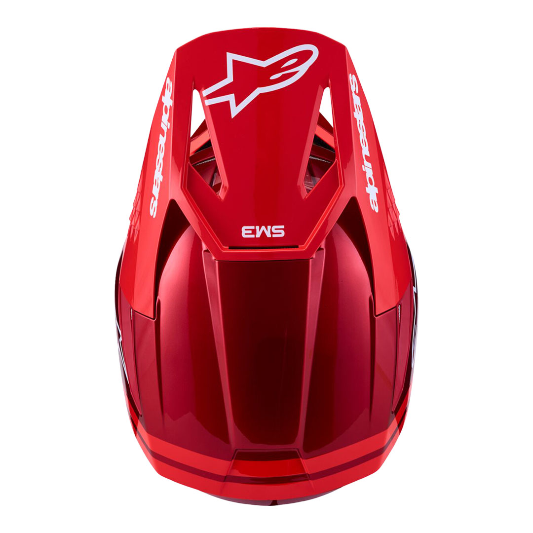 Crvena motokros kaciga Alpinestars S-M3 Radium, pogled sprijeda
