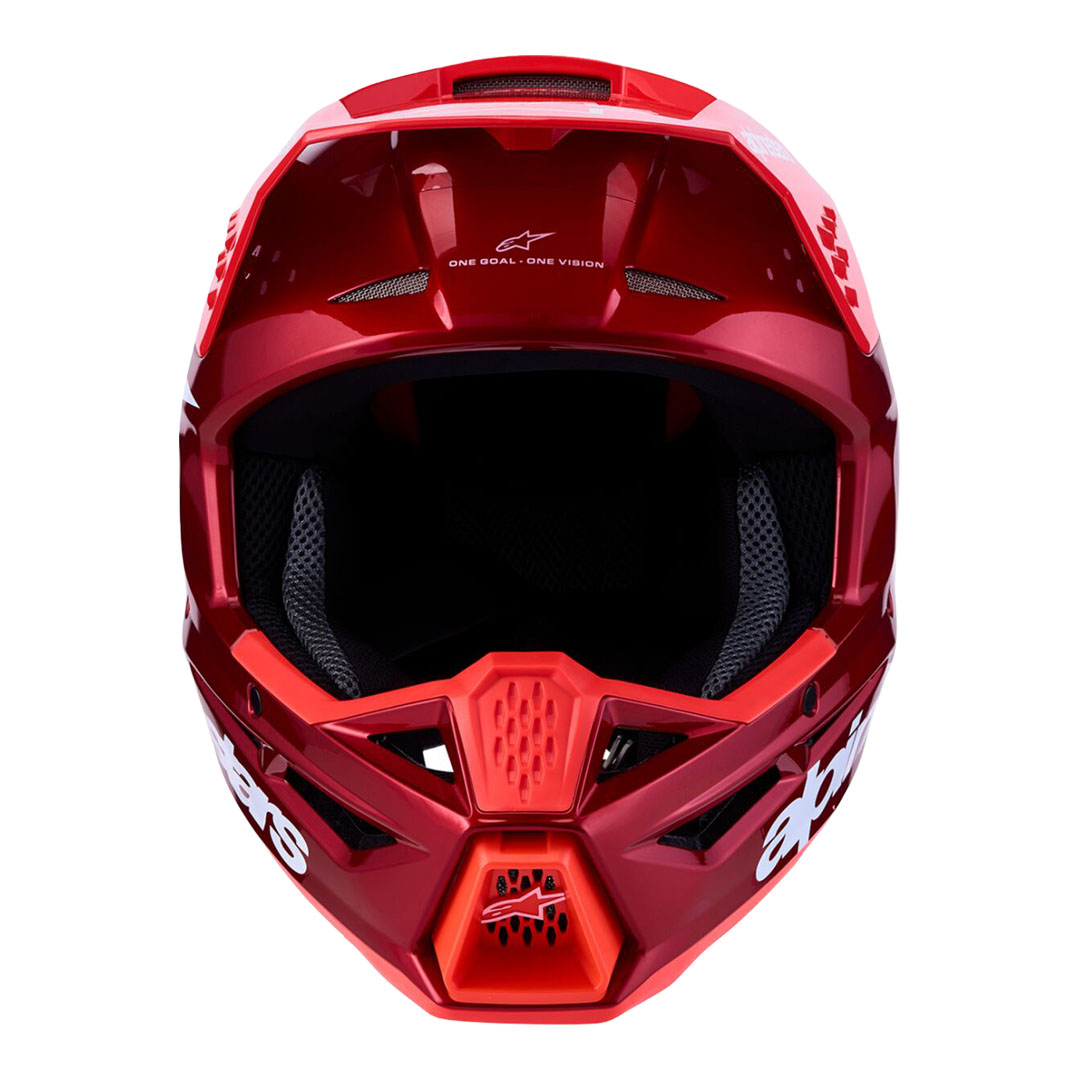 Crvena motokros kaciga Alpinestars S-M3 Radium, pogled straga zdesna
