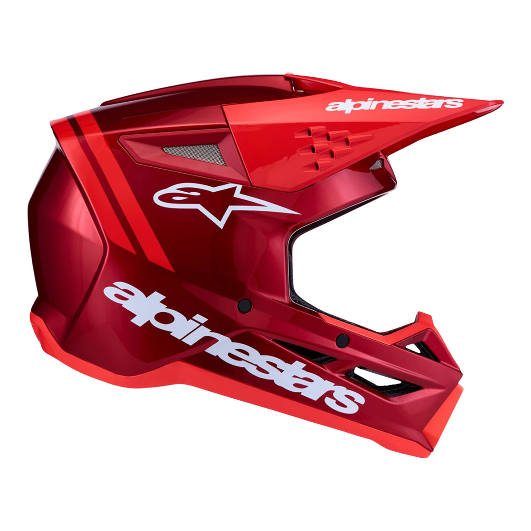 Crvena motokros kaciga Alpinestars S-M3 Radium, pogled odozgo