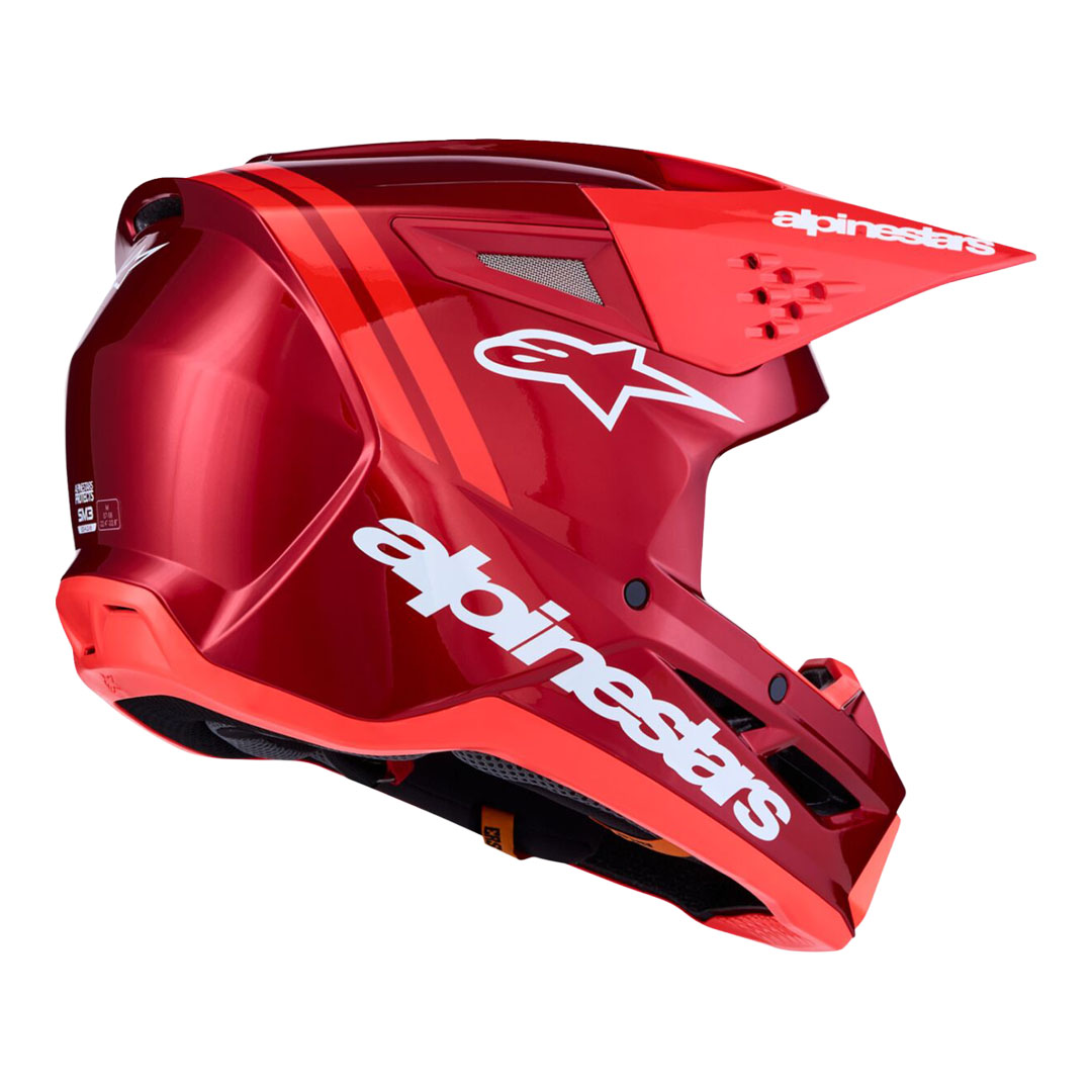 Crvena motokros kaciga Alpinestars S-M3 Radium, pogled straga