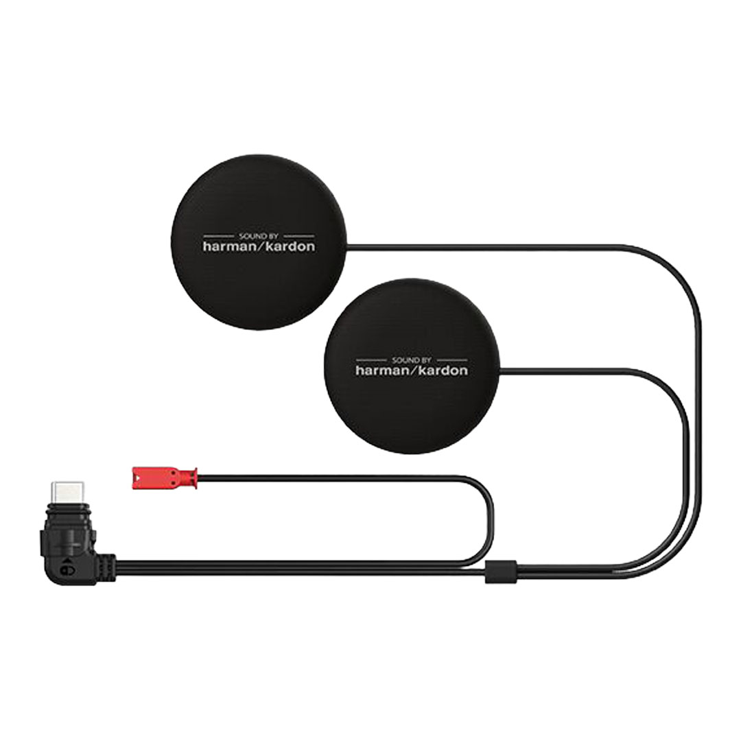 Zvočnika Sound by Harman Kardon s priključnimi kabli za komunikacijski sistem Sena 60S