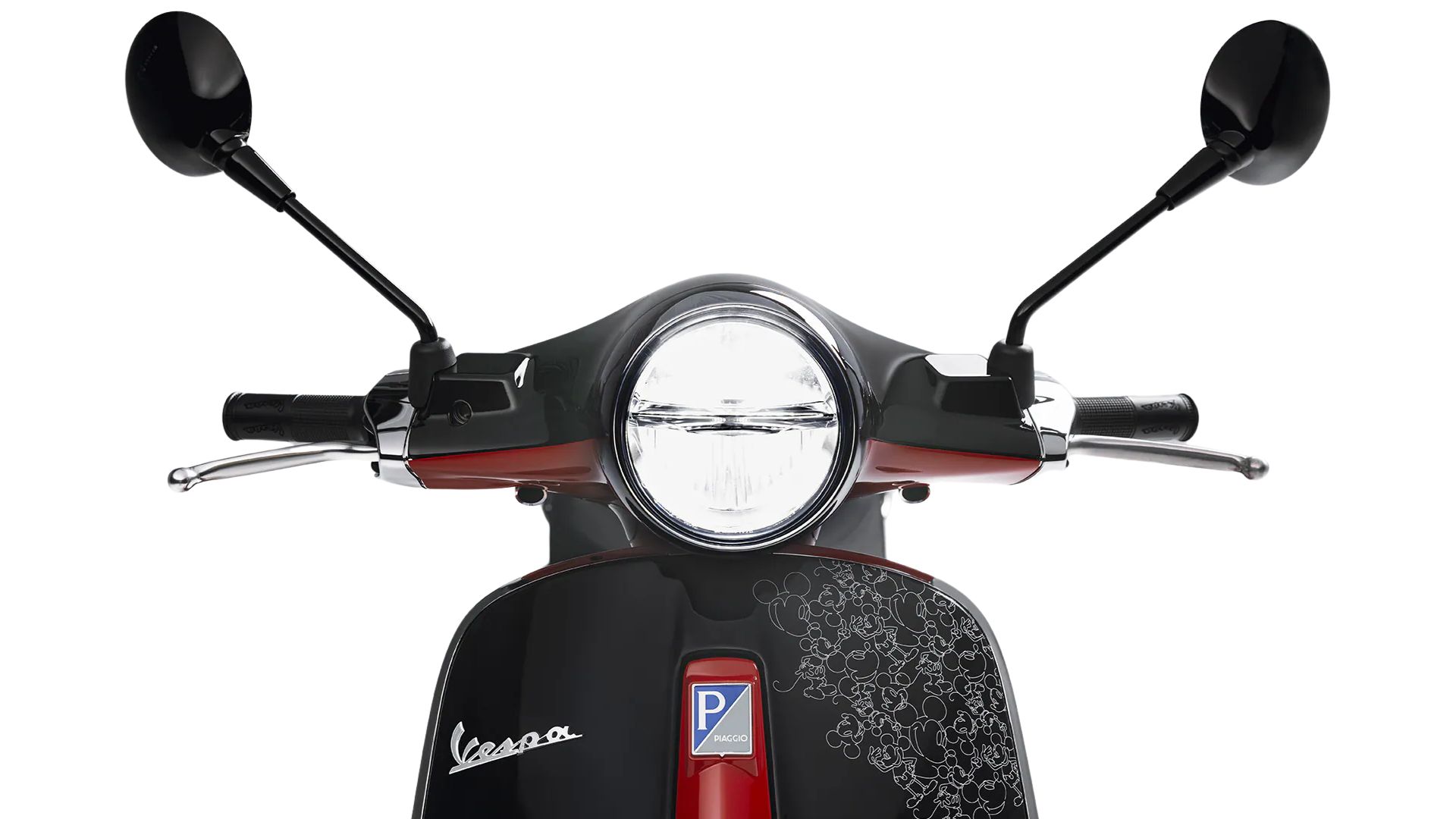 Podpis na karoseriji: Podpis Mickey Mouse na sprednjem delu karoserije Vespe Primavera