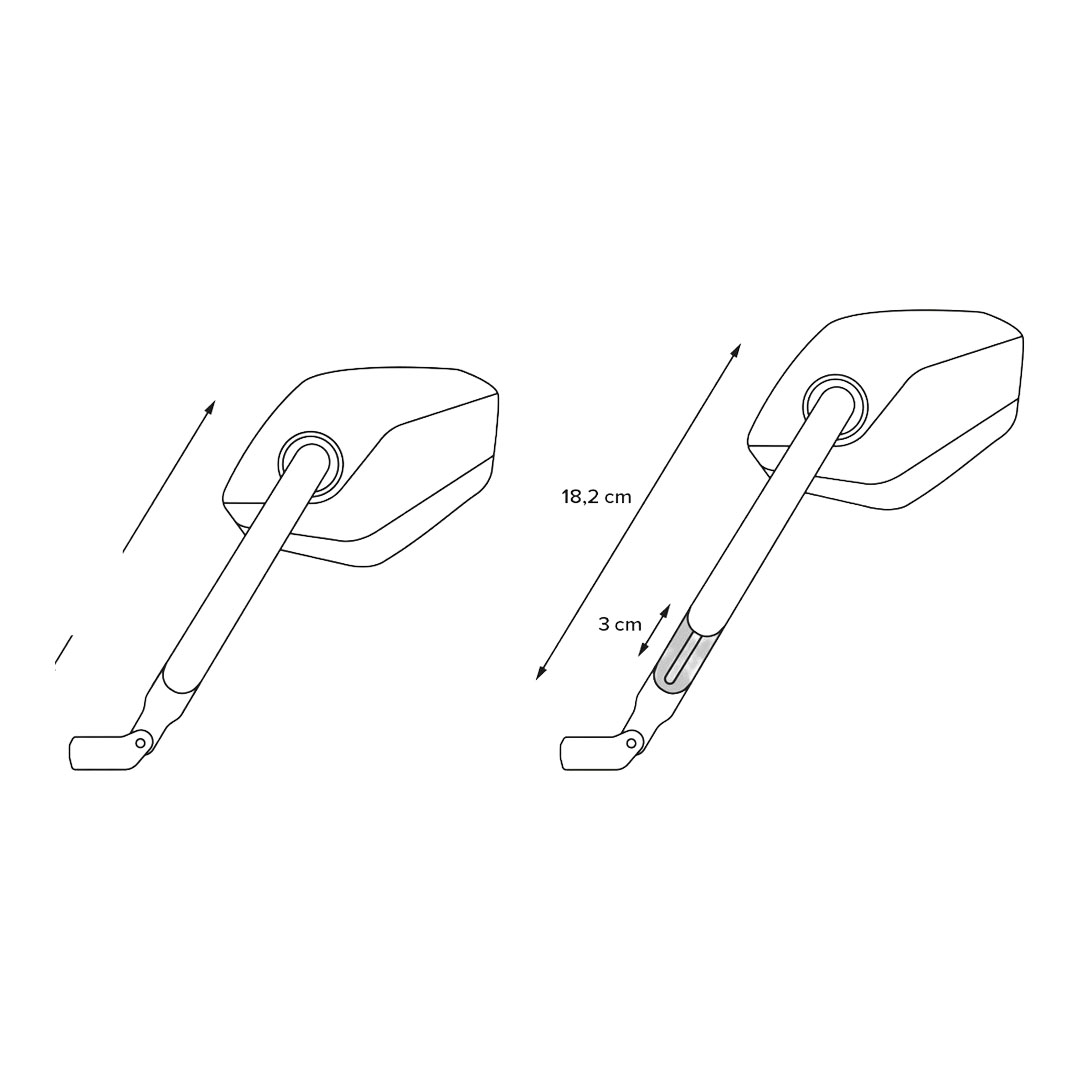 SW-Motech SPORT set ogledal s kratkim nosilcem