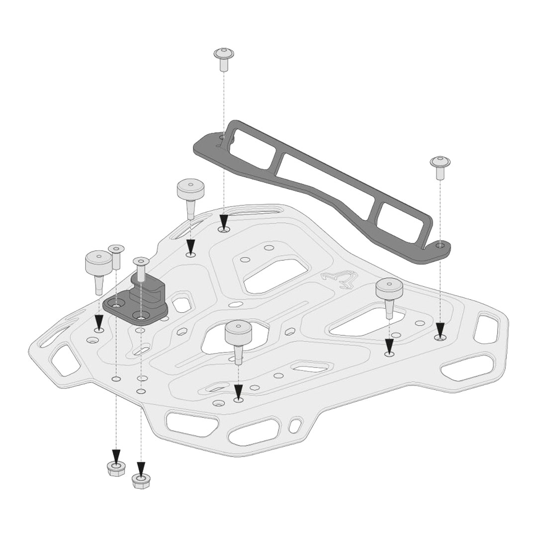 SW-MOTECH ADVENTURE-RACK adapterski komplet za Shad top case