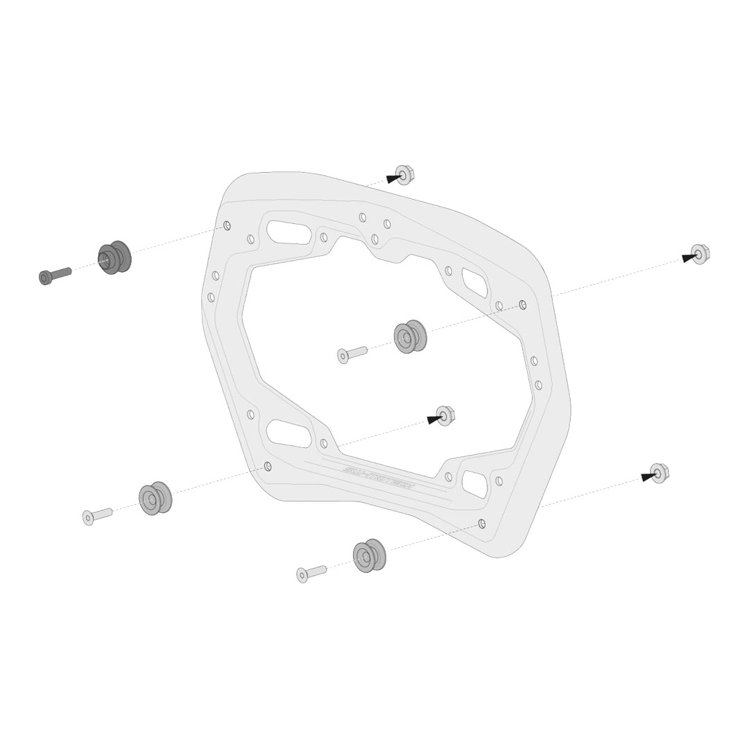 SW-Motech adapterski set za PRO stranski nosilec in AERO ABS kovčke za KTM 1190 Adventure R ABS