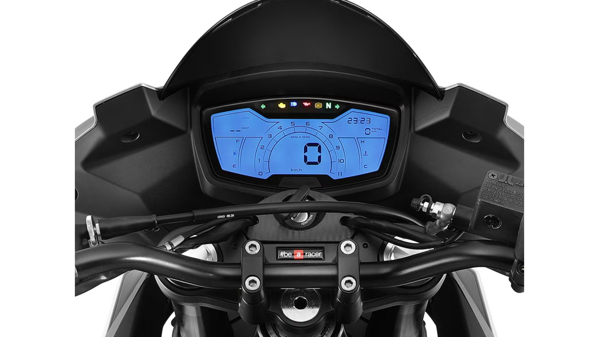 Pogled od spredaj: Aprilia Tuono 125 Euro 5 s trojnim LED-žarometom