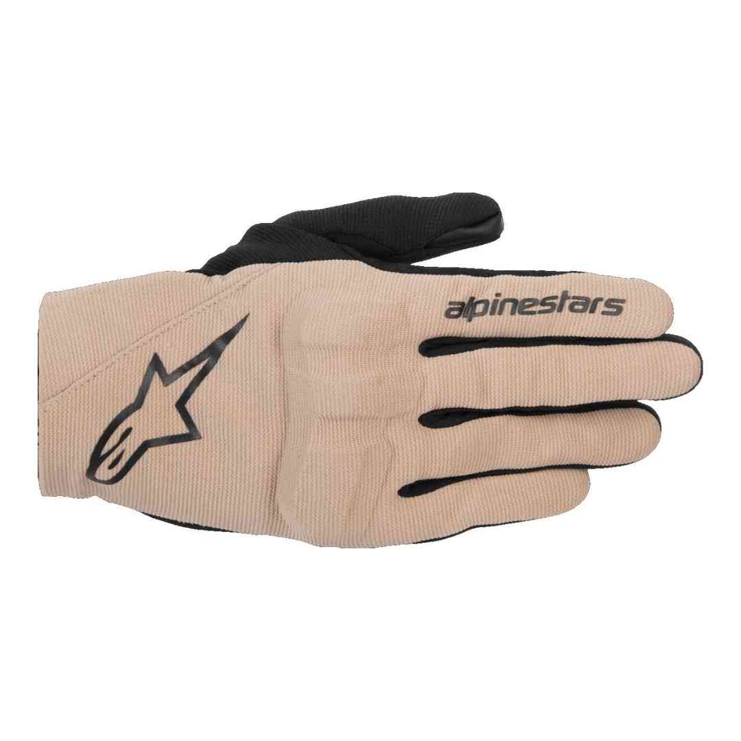 Alpinestars Reef V2 sand črne motoristične rokavice – prednji pogled