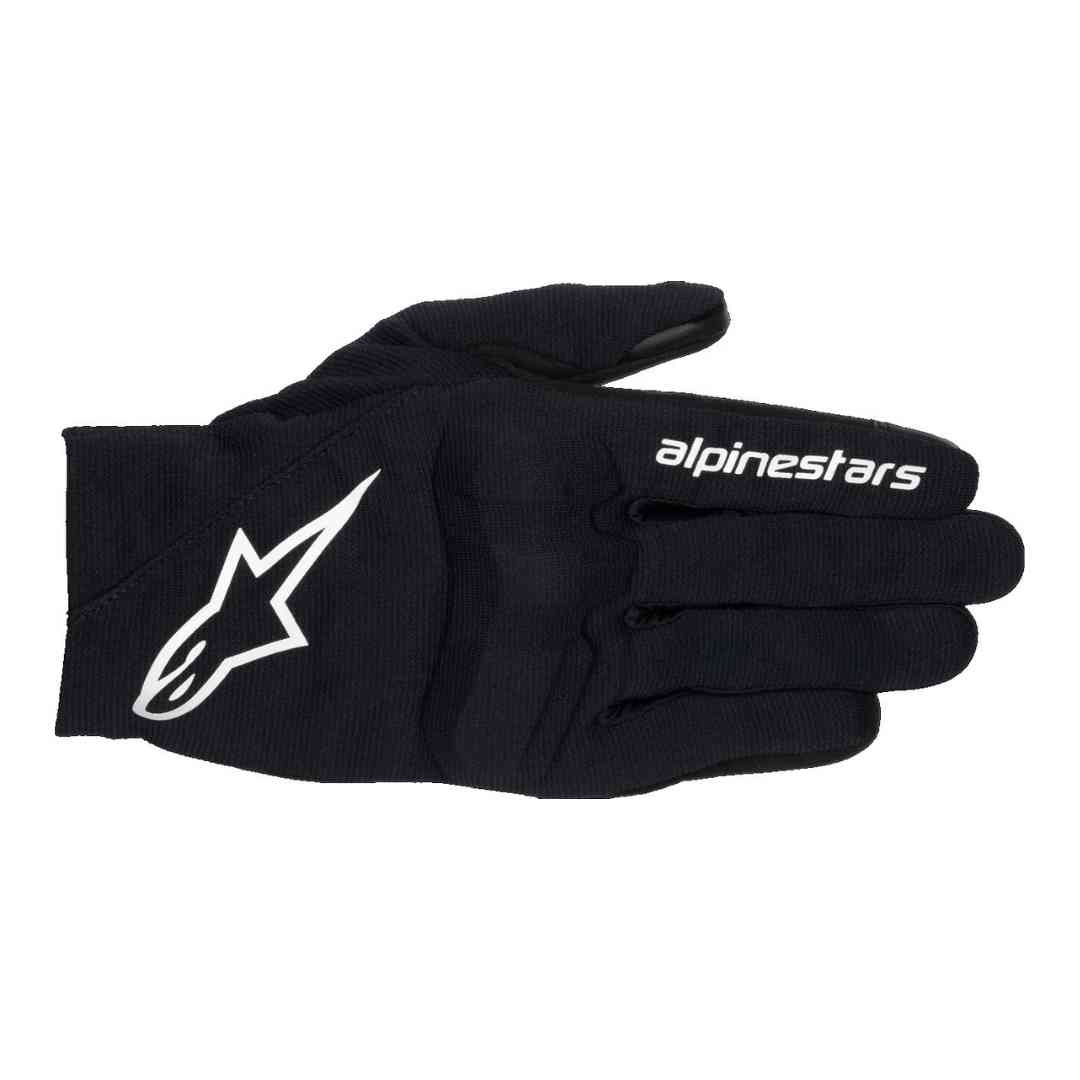 Alpinestars Reef V2 črno bele motoristične rokavice – prednji pogled