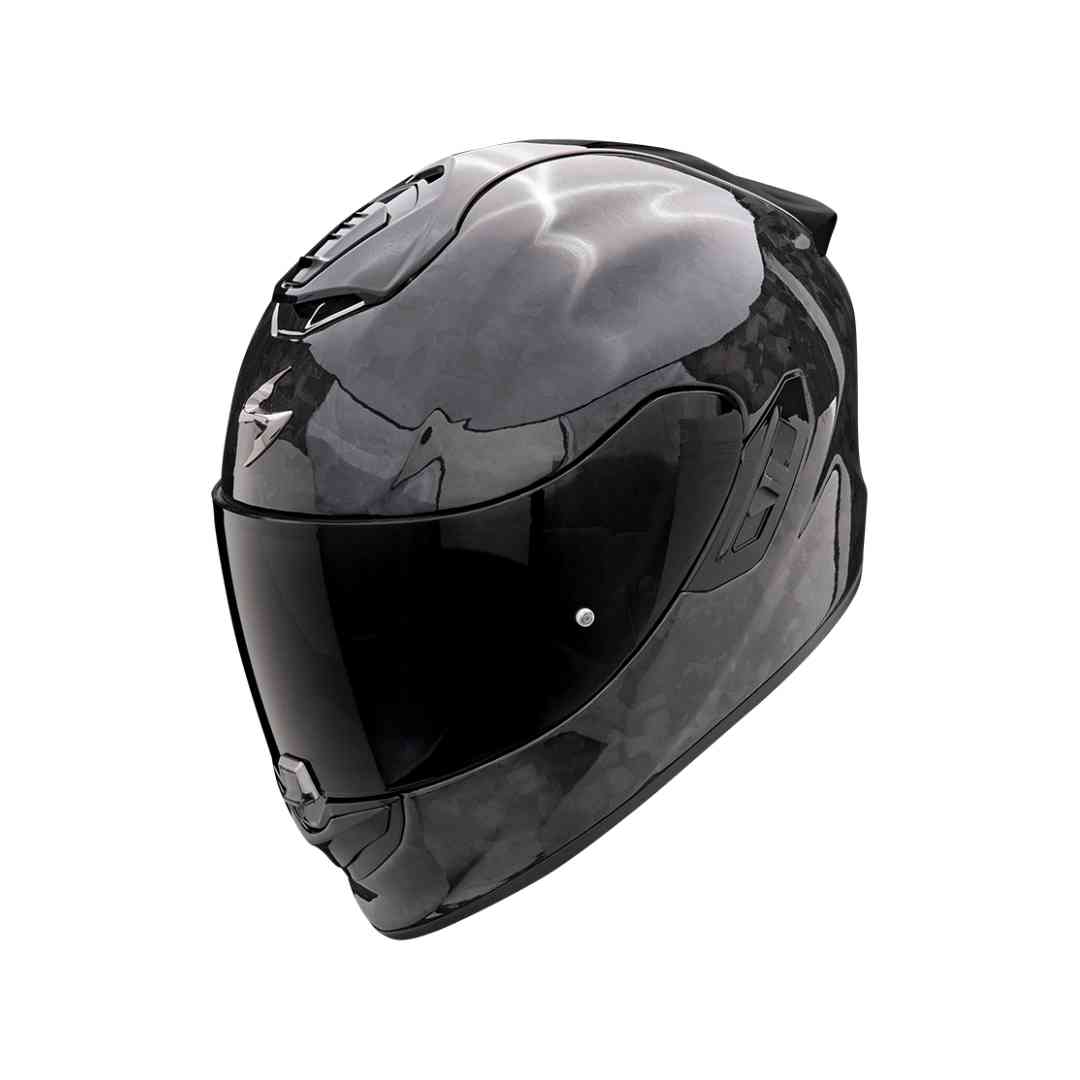 Motoristična čelada Scorpion EXO R1 Evo II Onyx Carbon Air – pogled od spredaj
