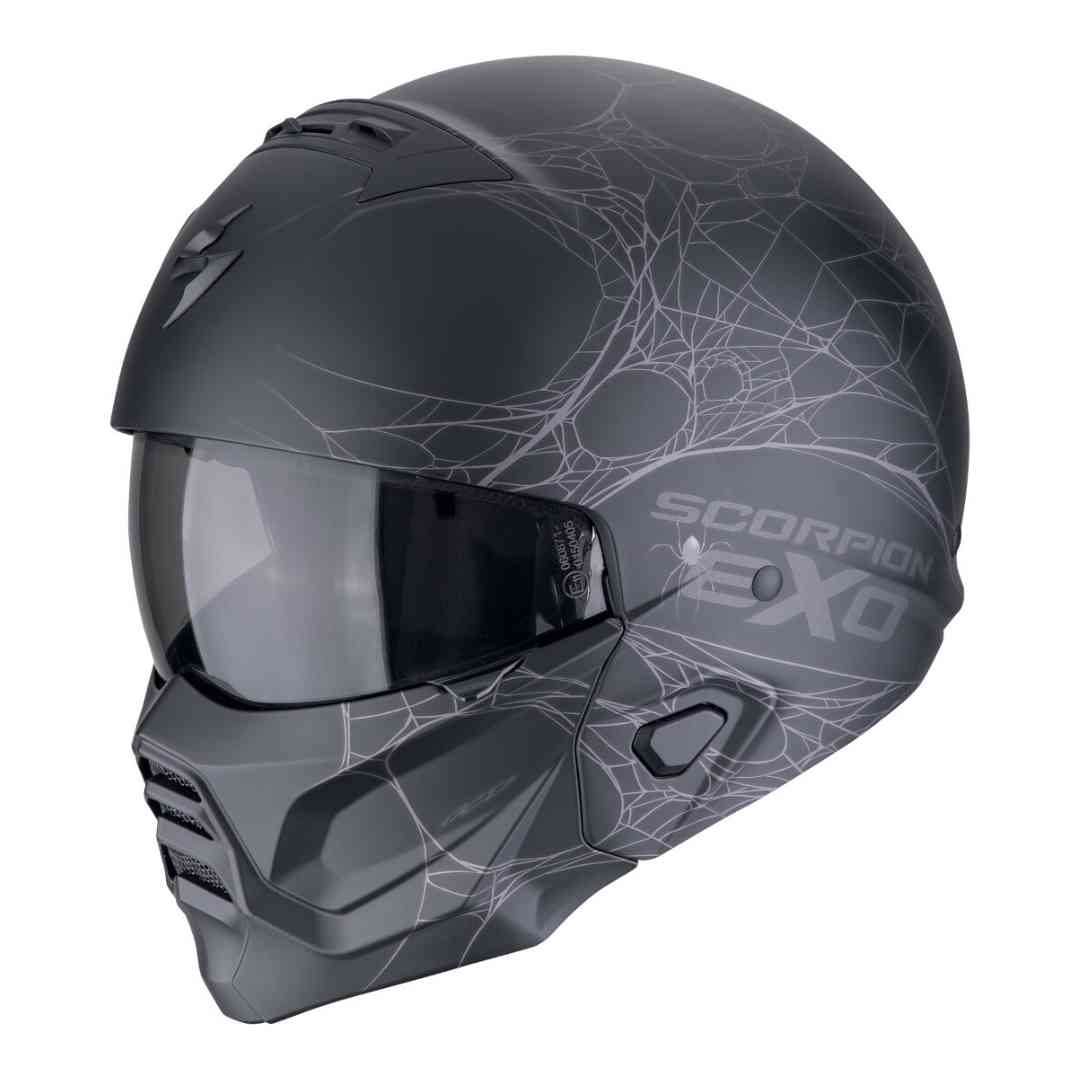 Scorpion EXO Combat II Spiderweb Jet čelada – pogled z leve strani