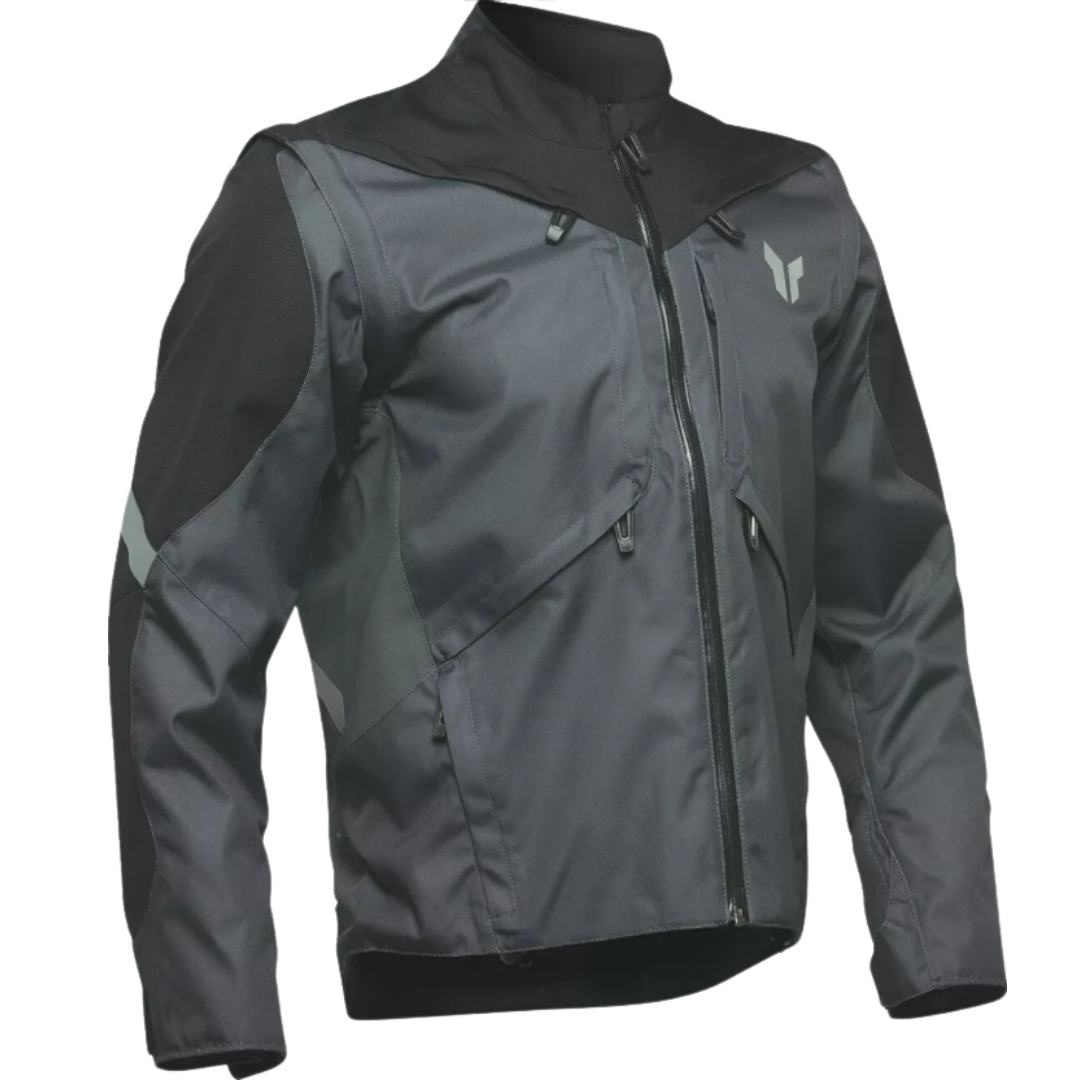 Motokros jakna Thor Terrain v charcoal barvi s sprednje strani