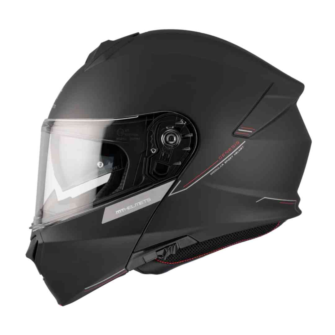 MT Helmets Genesis SV SOLID A1 mat črna preklopna čelada