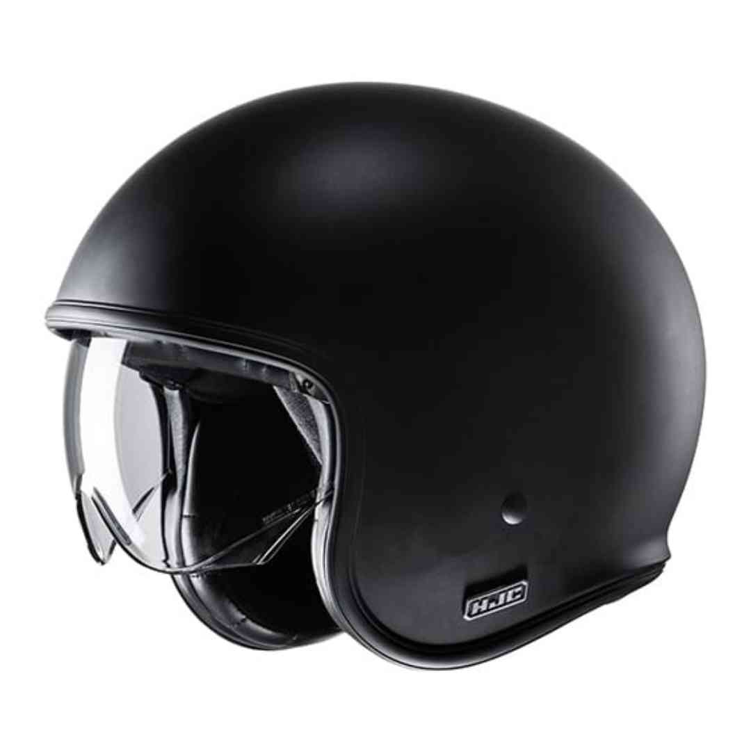 HJC V30 mat črna jet čelada – retro dizajn