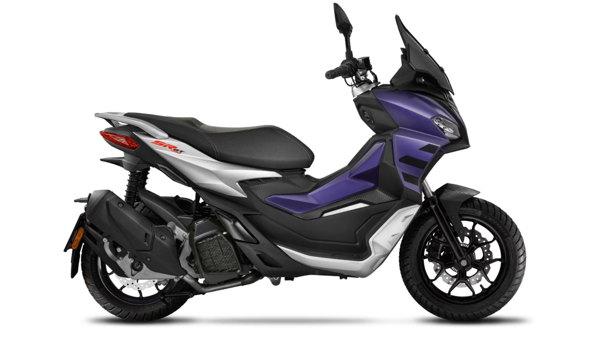 Aprilia SR GT 200 – stranski profil v športni sivi