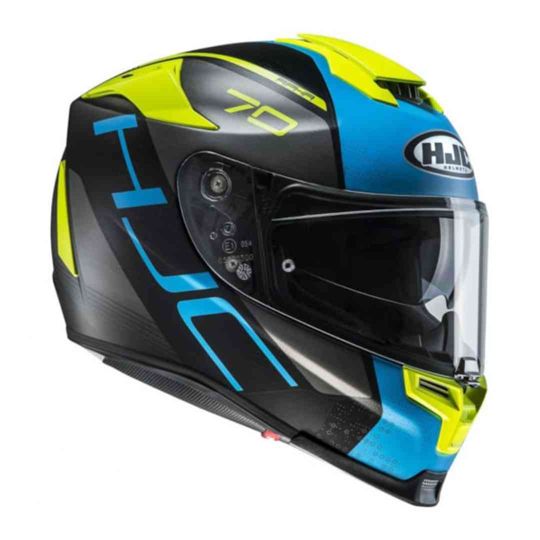 HJC RPHA-70 Vias črno modra fluo – športna čelada z aerodinamičnim dizajnom