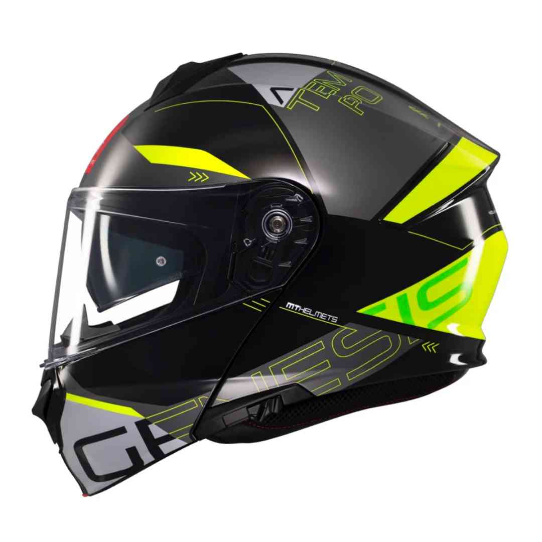 MT Helmets Genesis SV ATEMPO B3 preklopna čelada – črno sivo rumena