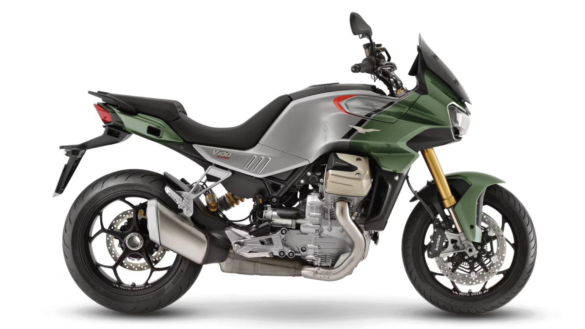 Moto Guzzi V100 Mandello S Verde 2121 – pogled s strani