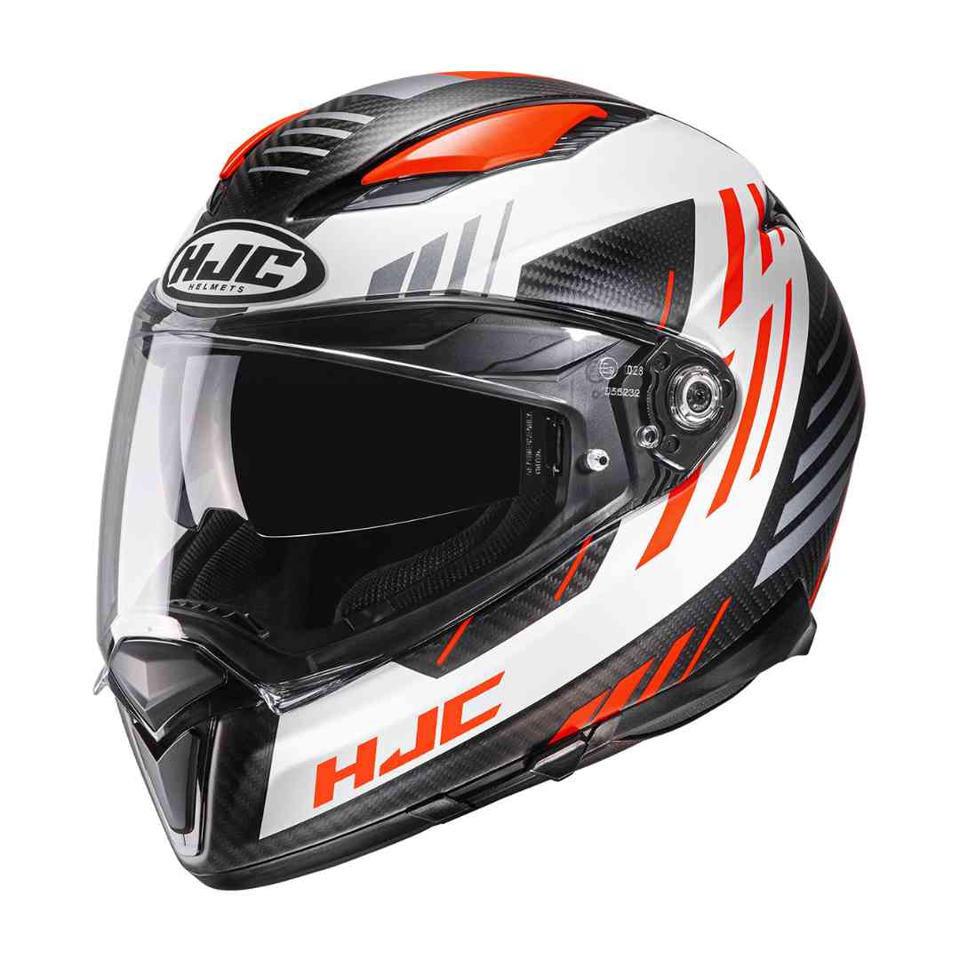 HJC F70 Carbon Kesta čelada – mat belo-oranžna