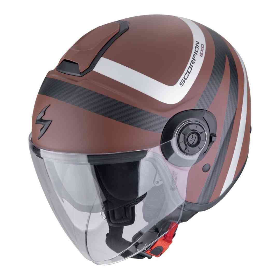 Scorpion EXO-City II Riva – pogled od spredaj s prozornim vizirjem