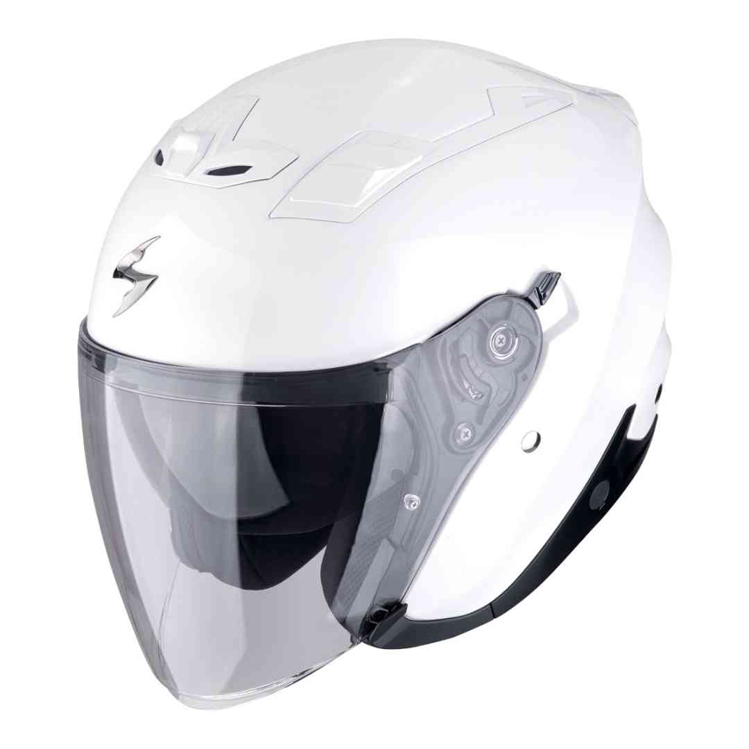 Scorpion EXO Z1 solid bijela jet kaciga – pogled sprijeda