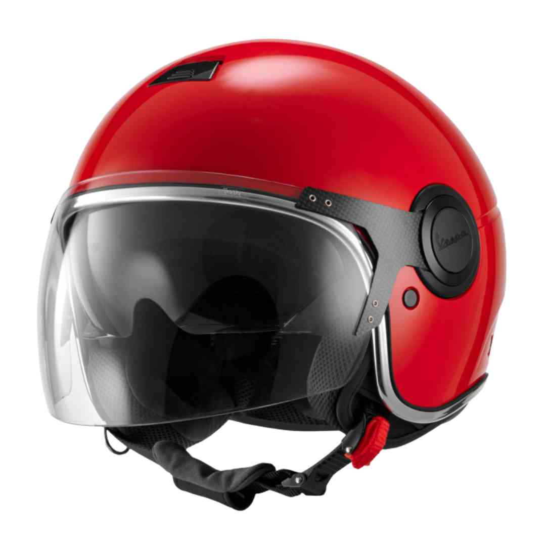 Crvena jet kaciga Vespa Argentario – pogled sprijeda
