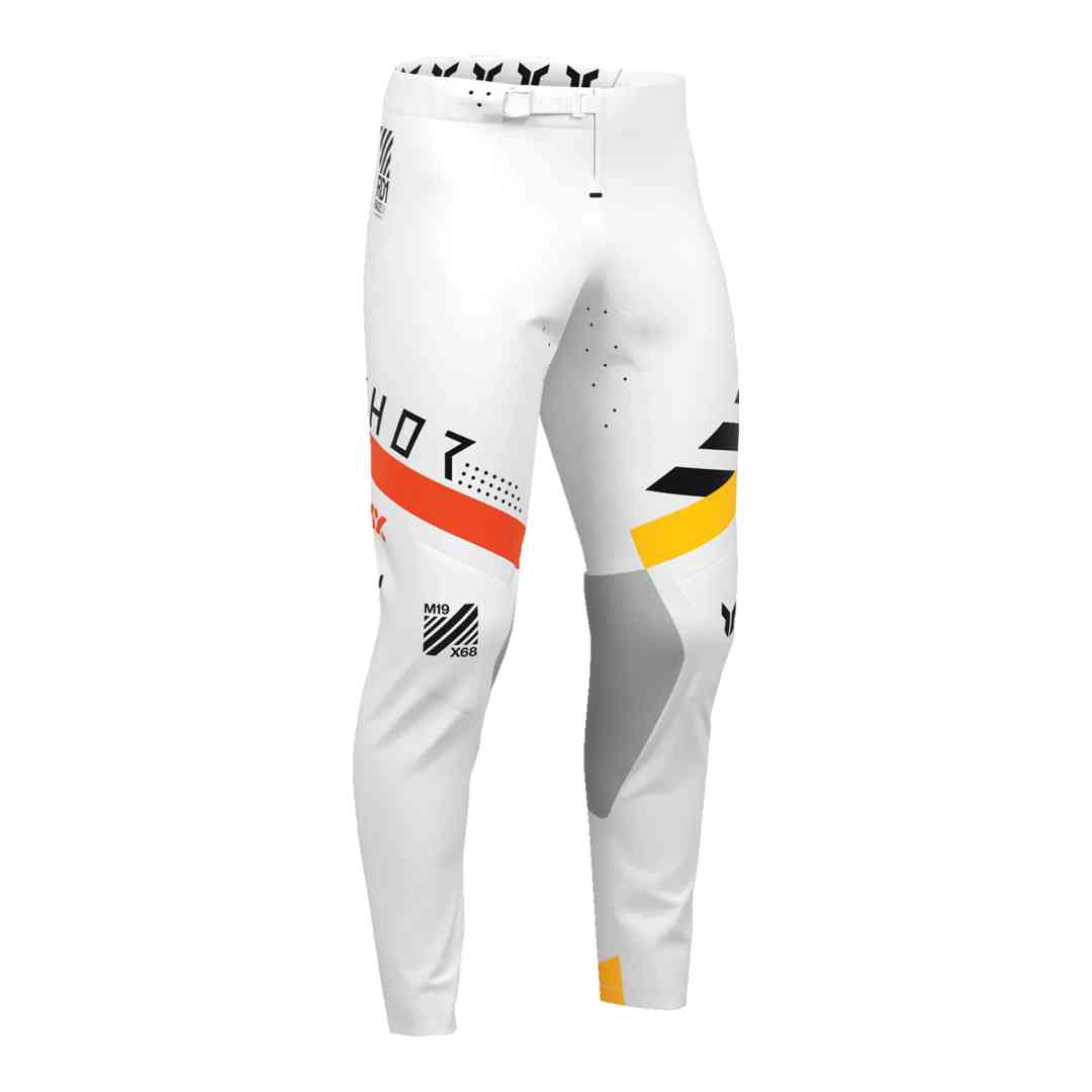 Bijele motocross hlače Thor Sportmode Synth – prednji pogled