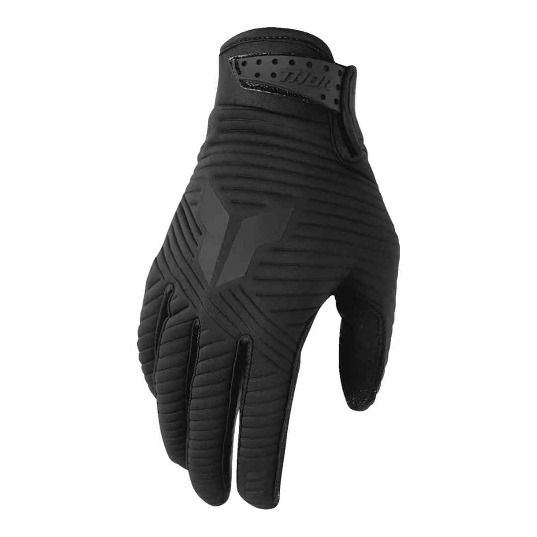 Crne motocross rukavice Thor Launchmode CW – pogled odozgo