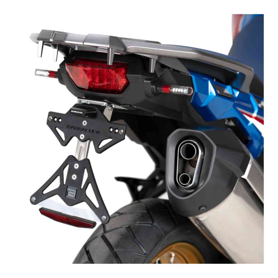 Pogled na nameščen nosilec na Honda Africa Twin