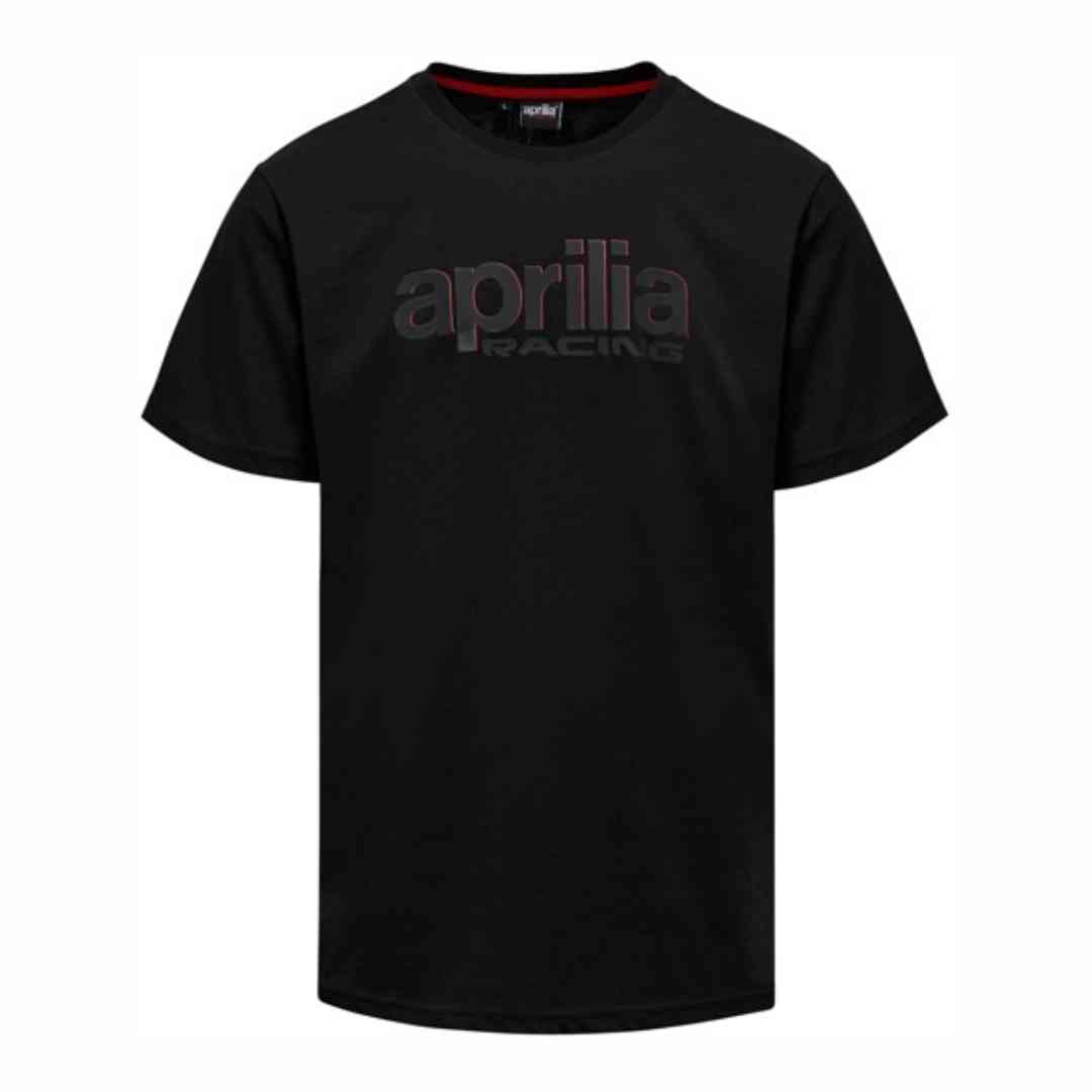 Aprilia racing črna majica - sprednji pogled