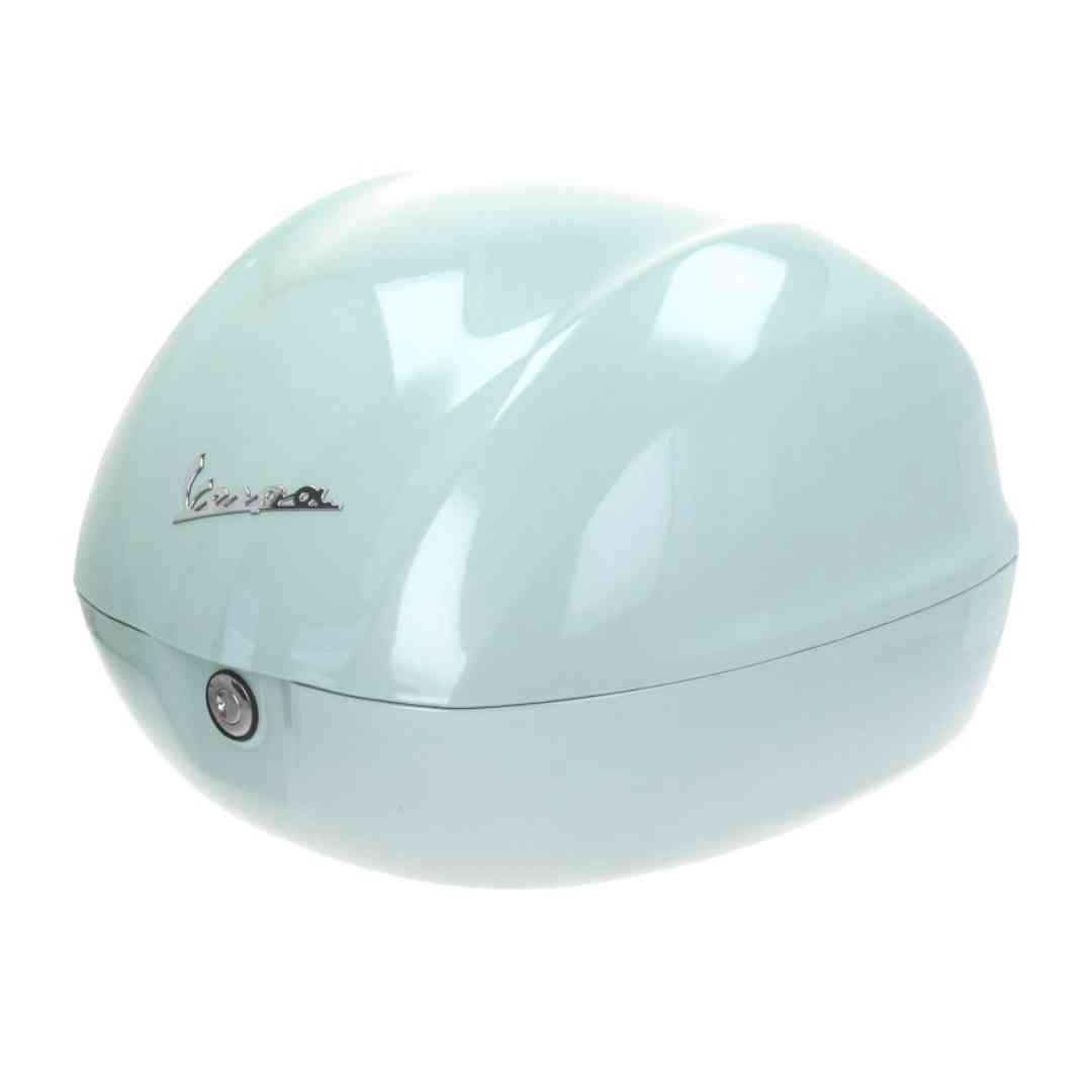 Kovček 32 l zelen za Vespa Primavera – pogled od zadaj