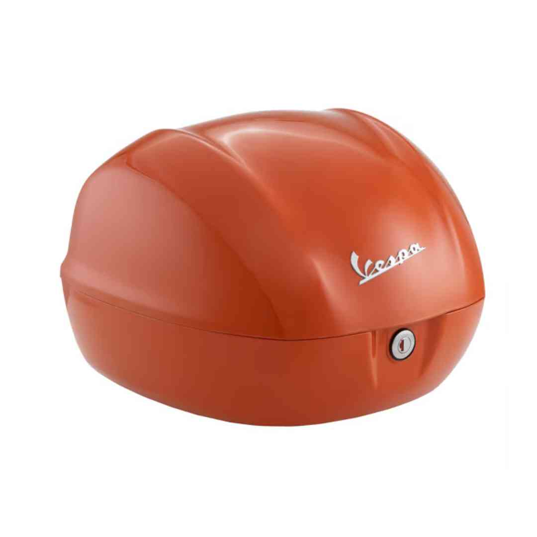 Oranžen kovček 32L (A11) za Vespa Primavera – pogled od spredaj