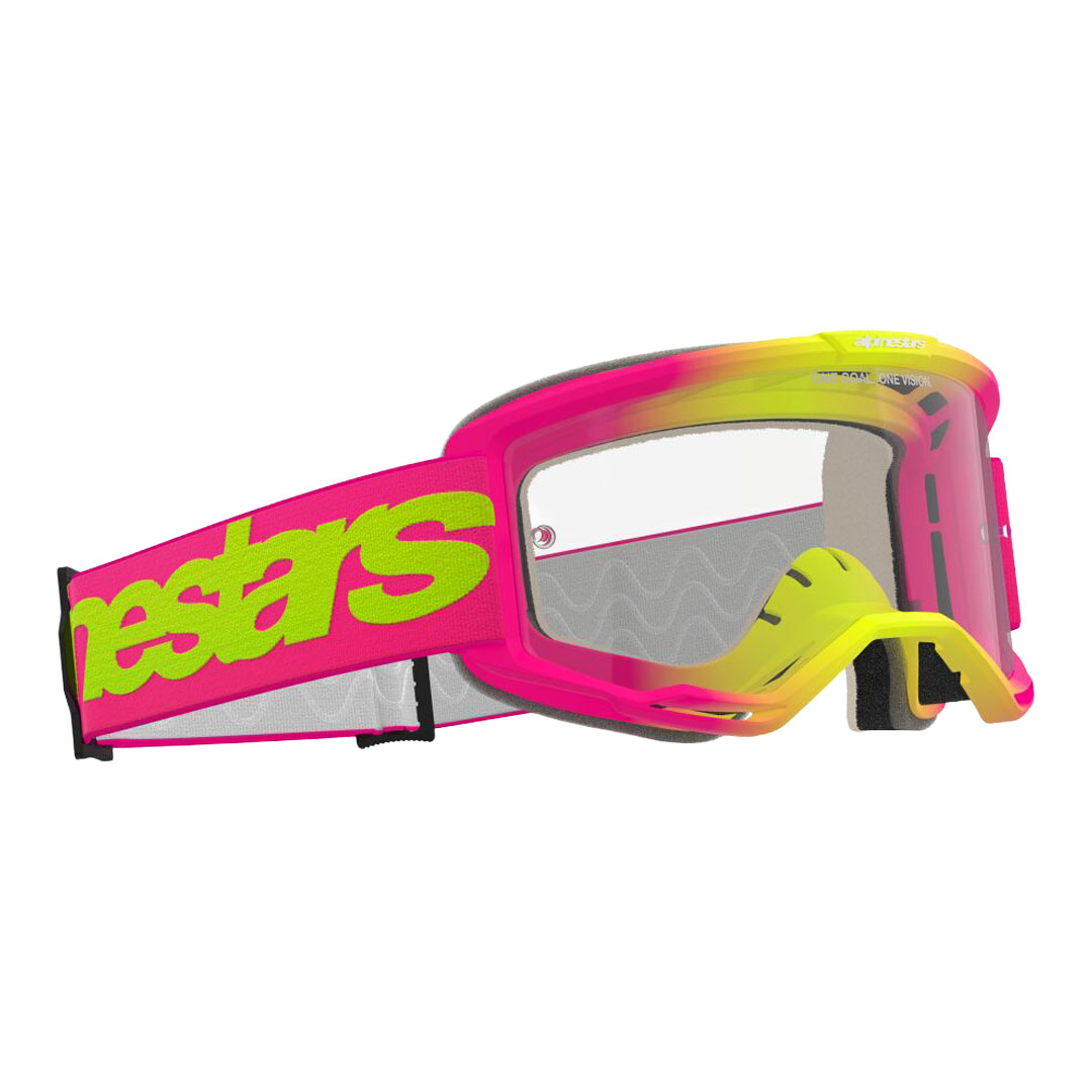 Kros očala Alpinestars Vision 5 roza/rumena – prozorna leča