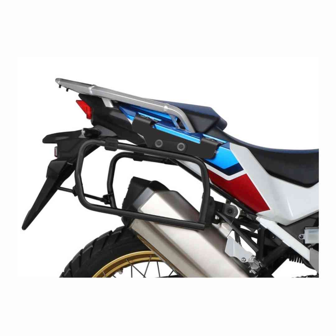 Nosilec stranskega kovčka SHAD nameščen na motociklu Honda Africa Twin.