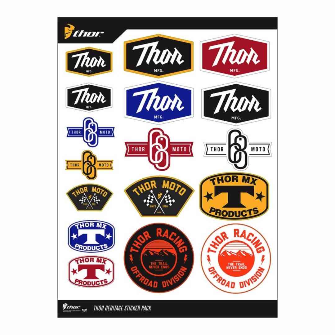 Komplet nalepk Thor Heritage S15 – pogled na celoten set