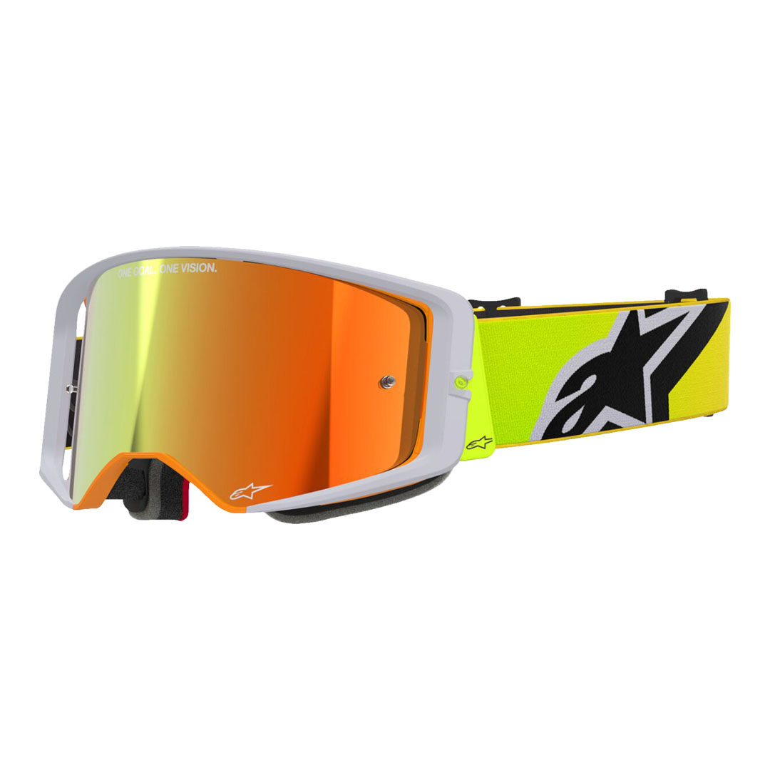 Kros naočale Alpinestars Supertech Corp sive/žute – zrcalne narančaste leće