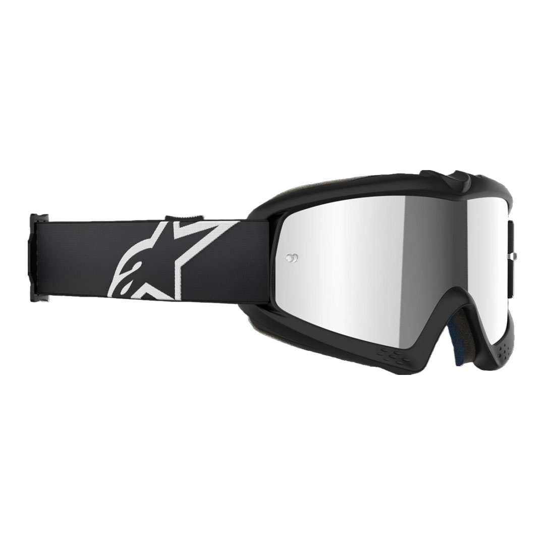 Kros naočale Alpinestars Youth Vision crne – zrcalna srebrna leća